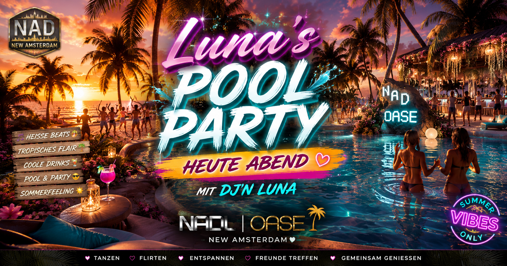 New Amsterdam | NAD Oase - Luna Poolparty