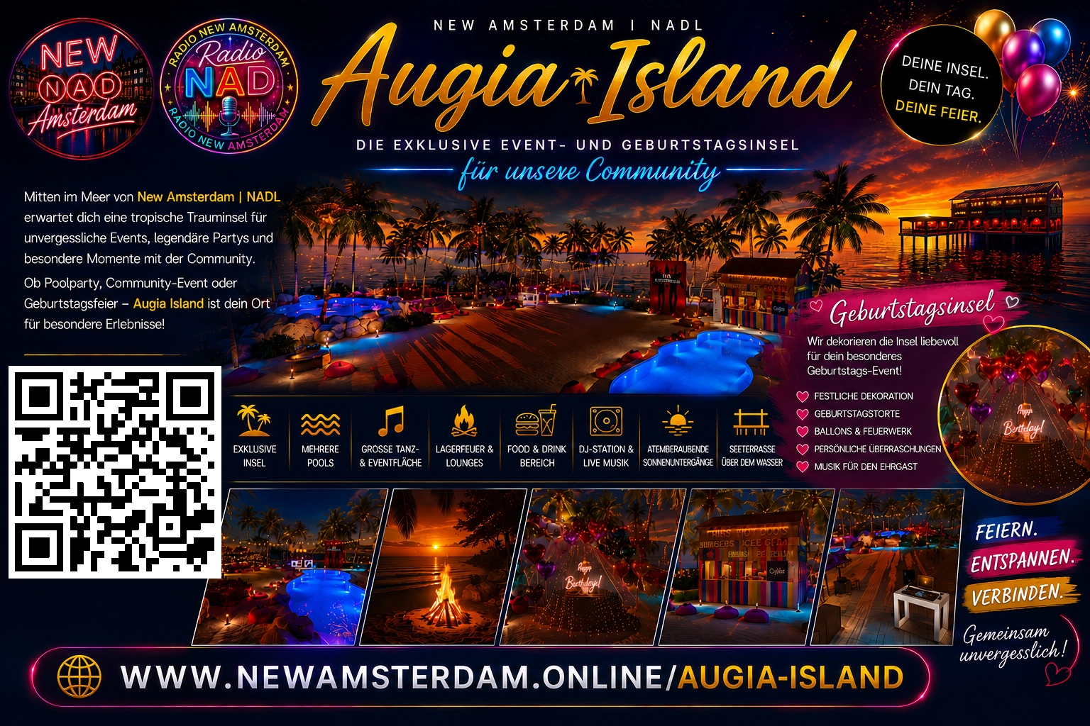 New Amsterdam | NAD - NADL | Augia Island - Events und Geburtstagsfeiern